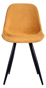LABEL51 Okrově žlutá sametová jídelní židle Anaca