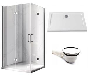 BPS-koupelny Obdélníkový sprchový kout HYD-OK12B 100x80 chrom/transparent + vanička HYD-OSV-ST03A černá