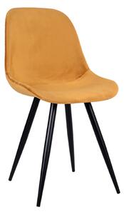 LABEL51 Okrově žlutá sametová jídelní židle Anaca