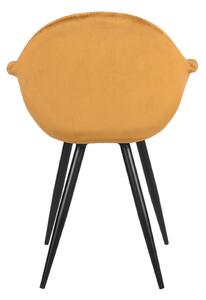 Okrově žlutá sametová jídelní židle Slifro