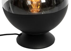 Retro stolní lampa černá s čirým sklem - Eclipse
