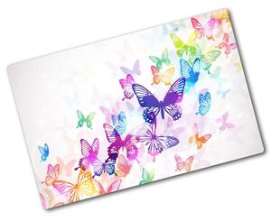 Kuchyňská deska skleněná Barevní motýli pl-ko-80x52-f-60051667