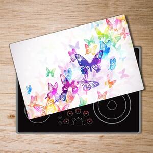 Kuchyňská deska skleněná Barevní motýli pl-ko-80x52-f-60051667