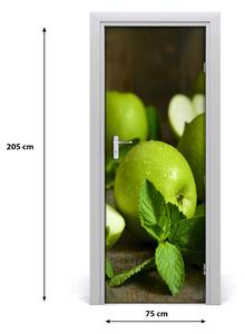 Samolepící fototapeta na dveře zelená jablka 75x205 cm