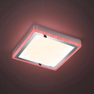 LED stropní svítidlo Slide, bílé, hranaté, 25x25cm