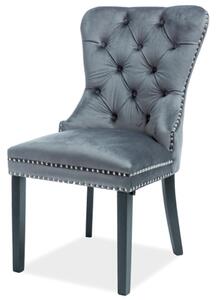 Židle August Velvet šedý Bluvel 14, dřevo, černý