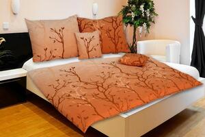 Karoline (Staňková) Ložní povlečení bavlna Karoline stromy oranžové rozměry: 200x220cm + 2x 70x90cm