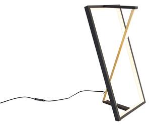 Table lamp black with gold incl. LED 3-step dimmable in Kelvin - Milena