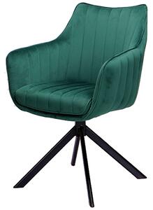 Židle Azalia Velvet zelený Bluvel 78, matná černá kov Signal