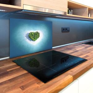 Kuchyňská deska skleněná Ostrov tvar srdce pl-ko-80x52-f-62543083