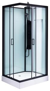 BPS-koupelny Hydromasážní box HYD-AL100 levý, 100x80 cm, černá/transparent