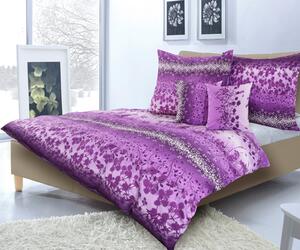 Karoline (Staňková) Ložní povlečení bavlna Karoline kvítky fialové rozměry: 200x220cm + 2x 70x90cm