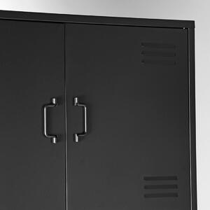 Černá kovová skříň Gerben Double, 185 cm