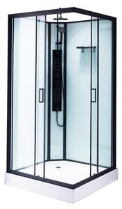 BPS-koupelny Hydromasážní box HYD-LI80, 80x80 cm, černá/transparent