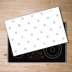 Kuchyňská deska velká skleněná Kapky a srdce pl-ko-80x52-f-63592170