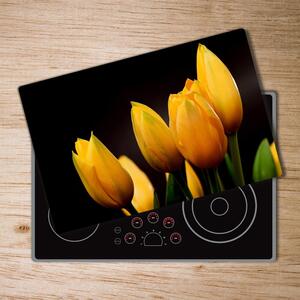 Deska na krájení skleněná Žluté tulipány pl-ko-80x52-f-64836622