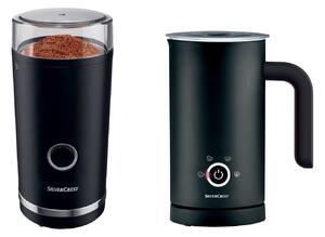 SILVERCREST® Sada elektrického mlýnku na kávu SKMS 180 A1 a napěňovače mléka SMAS 500 C3, 2dílná, černá (800004184)
