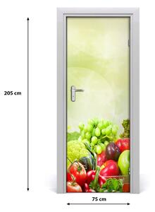 Samolepící fototapeta na dveře zelenina a ovoce 75x205 cm