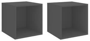 Nástěnné skříňky 2 ks černé 37 x 37 x 37 cm dřevotříska