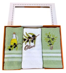Utěrky na nádobí vaflové Olive 3ks 40x60cm TiaHome