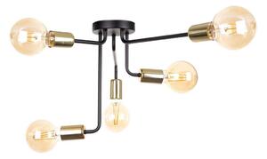 Přisazený lustr NIXO 5xE27/60W/230V černá/zlatá