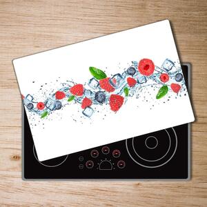 Kuchyňská deska velká skleněná Lesní ovoce s ledem pl-ko-80x52-f-66266127