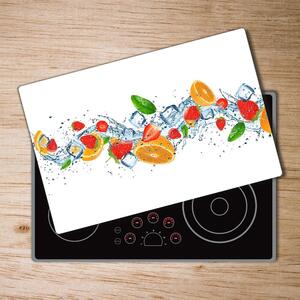 Kuchyňská deska velká skleněná Ovoce s ledem pl-ko-80x52-f-66265716