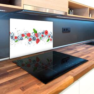 Kuchyňská deska velká skleněná Lesní ovoce s ledem pl-ko-80x52-f-66266127