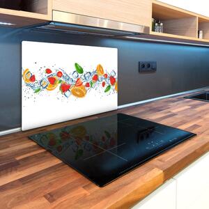 Kuchyňská deska velká skleněná Ovoce s ledem pl-ko-80x52-f-66265716