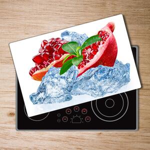 Kuchyňská deska velká skleněná Granátové jablko s ledem pl-ko-80x52-f-66694236