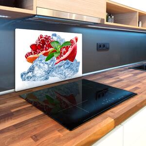 Kuchyňská deska velká skleněná Granátové jablko s ledem pl-ko-80x52-f-66694236