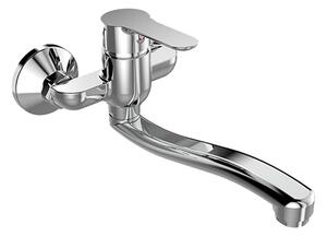 Mereo Mereo, Dřezová nástěnná baterie, Zuna s ramínkem plochým vyhnutým 210 mm, chrom, CB301AZ