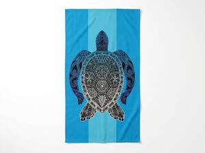Rychleschnoucí XXL plážová osuška SHELL GEM modrá 150 x 210 cm, 100% mikrovlákno