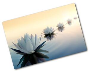 Deska na krájení skleněná Květy lotosu pl-ko-80x52-f-68298321