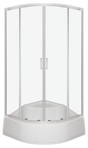 Novoterm Čtvrtkruhový sprchový kout NV-Aruba GL PS CHR 80 SV, chrom/transparent + vanička hluboká Klara
