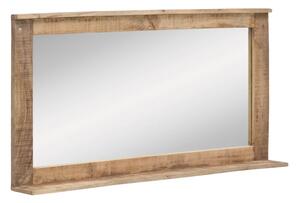 Dřevěné zrcadlo do koupelny 124 cm New York II mango (Koupelnové zrcadlo s poličkou)