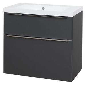 Mereo Mereo, Mailo, koupelnová skříňka s umyvadlem z litého mramoru 81 cm, bílá, dub, antracit, CN531M