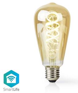 Nedis Wi-Fi Smart Bulb E27 4,9W LED žárovka, s vláknem, pro chytrý dům, E27, ST64, 4,9W, 230V, 360lm, teplá až studená bílá, stmívatelná, zlatá WIFILRT10ST64