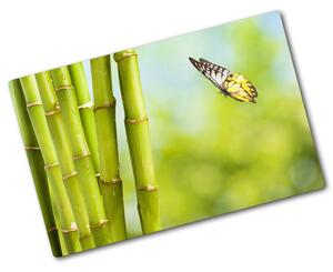 Deska na krájení skleněná Bambus a motýl pl-ko-80x52-f-69817087