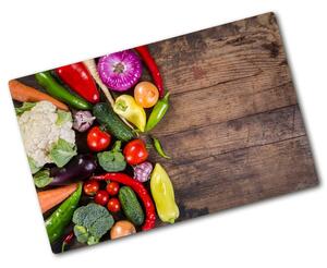 Kuchyňská deska velká skleněná Zelenina pl-ko-80x52-f-70594694