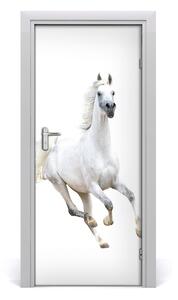 Samolepící fototapeta na dveře Bílý kůň ve cvalu 75x205 cm