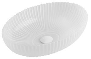 BPS-koupelny Skleněné umyvadlo na desku HYD-BRT3-WH-510 51x35 cm, mat