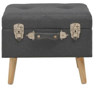 Stolička s úložným prostorem 40 cm tmavě šedá textil