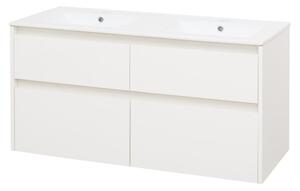 Mereo Mereo, Opto, koupelnová skříňka s keramickým umyvadlem 121 cm, bílá, dub, bílá/dub, černá, CN913