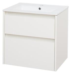 Mereo Mereo, Opto, koupelnová skříňka s keramickým umyvadlem 61 cm, bílá, dub, bílá/dub, černá, CN910