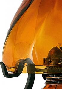 Bohemia Crafts Petrolejová lampa z hutního skla ručně tvarovaná – Ambrový král 03H02