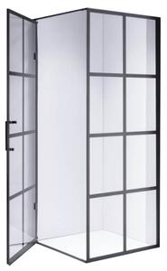 BPS-koupelny Čtvercový sprchový kout HYD-SK10B 90x90 černá/transparent - bez vaničky