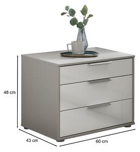 Noční stolek MONACO šedá, šířka 60 cm