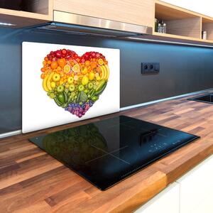 Kuchyňská deska velká skleněná Zeleninové srdce pl-ko-80x52-f-73421875