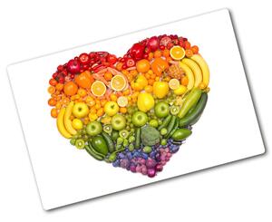 Kuchyňská deska velká skleněná Zeleninové srdce pl-ko-80x52-f-73421875